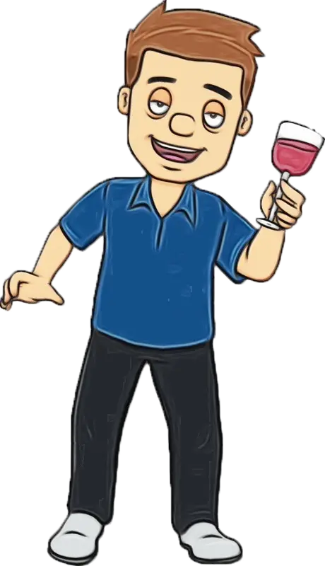 Cartoon Man Holding a Wine Glass