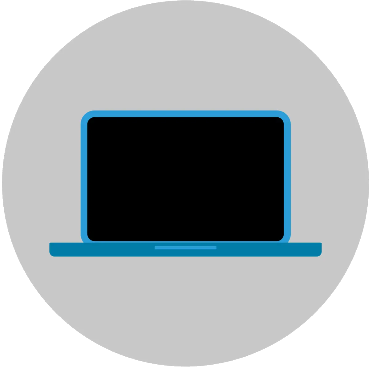 Minimalist Blue Laptop Illustration