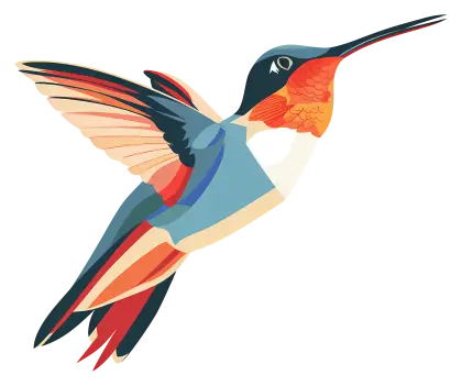 Colorful Hummingbird in Flight Illustration