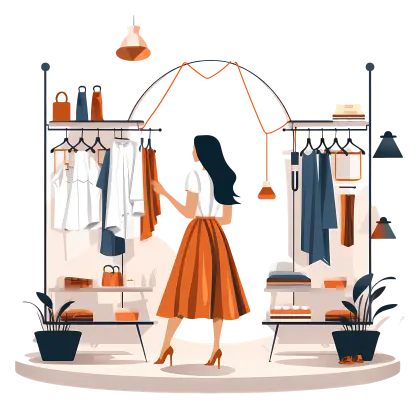 Woman Shopping in Clothing Store