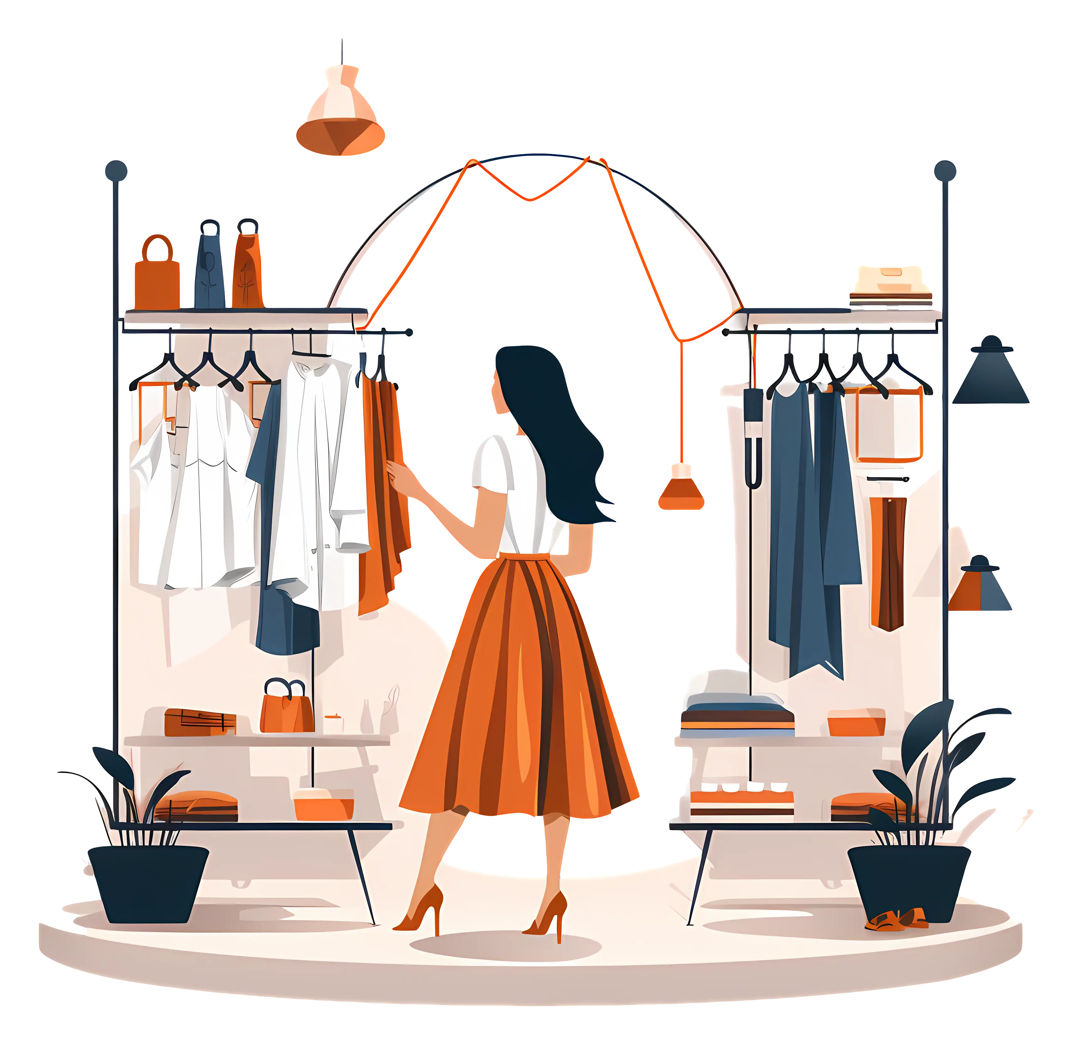 Woman Shopping in Clothing Store