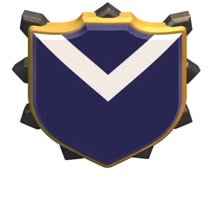 Blue and Gold Shield Logo with Chevron Design