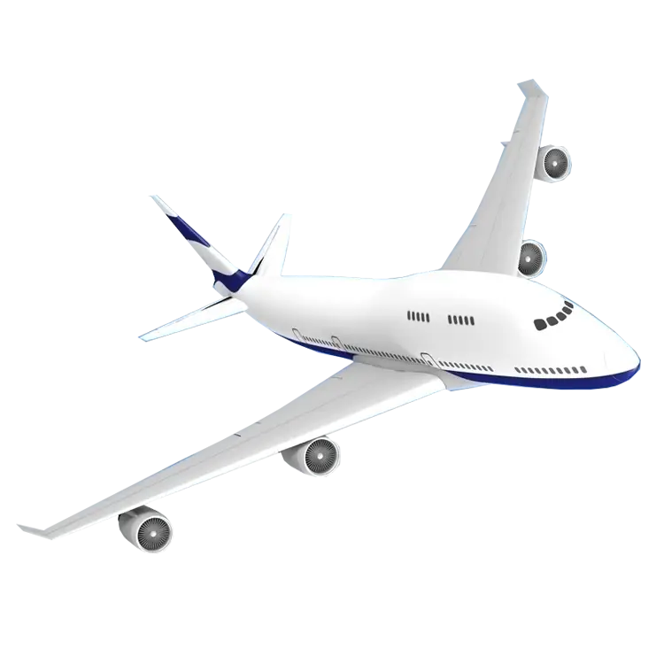 White and Blue Airplane Illustration