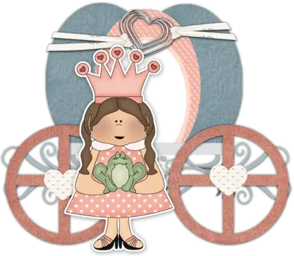 Princess with Frog Cartoon