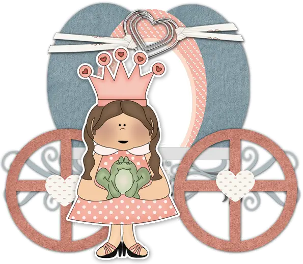 Princess with Frog Cartoon