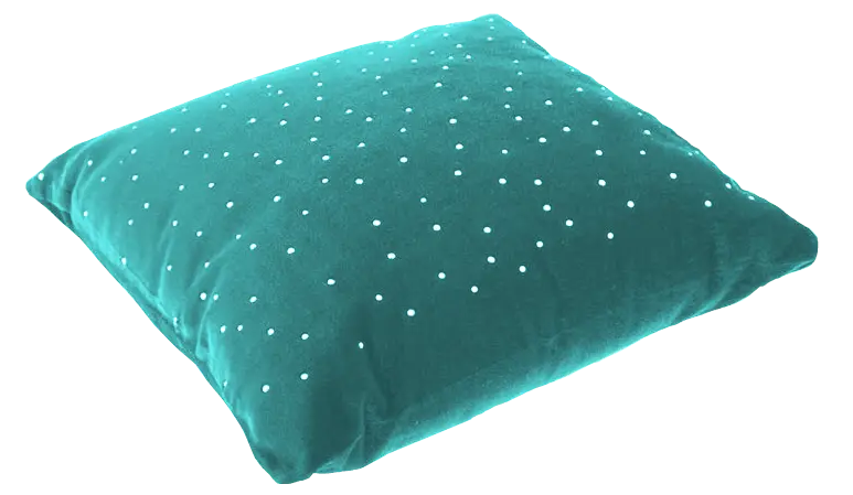 Green Cushion with White Dot Pattern for Home Decor
