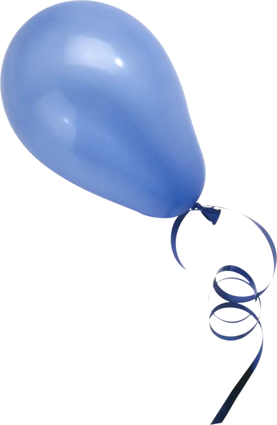 Blue Balloon with Ribbon