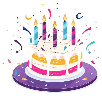 Festive Birthday Cake with Candles