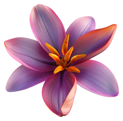 Beautiful Purple and Orange Flower Detail