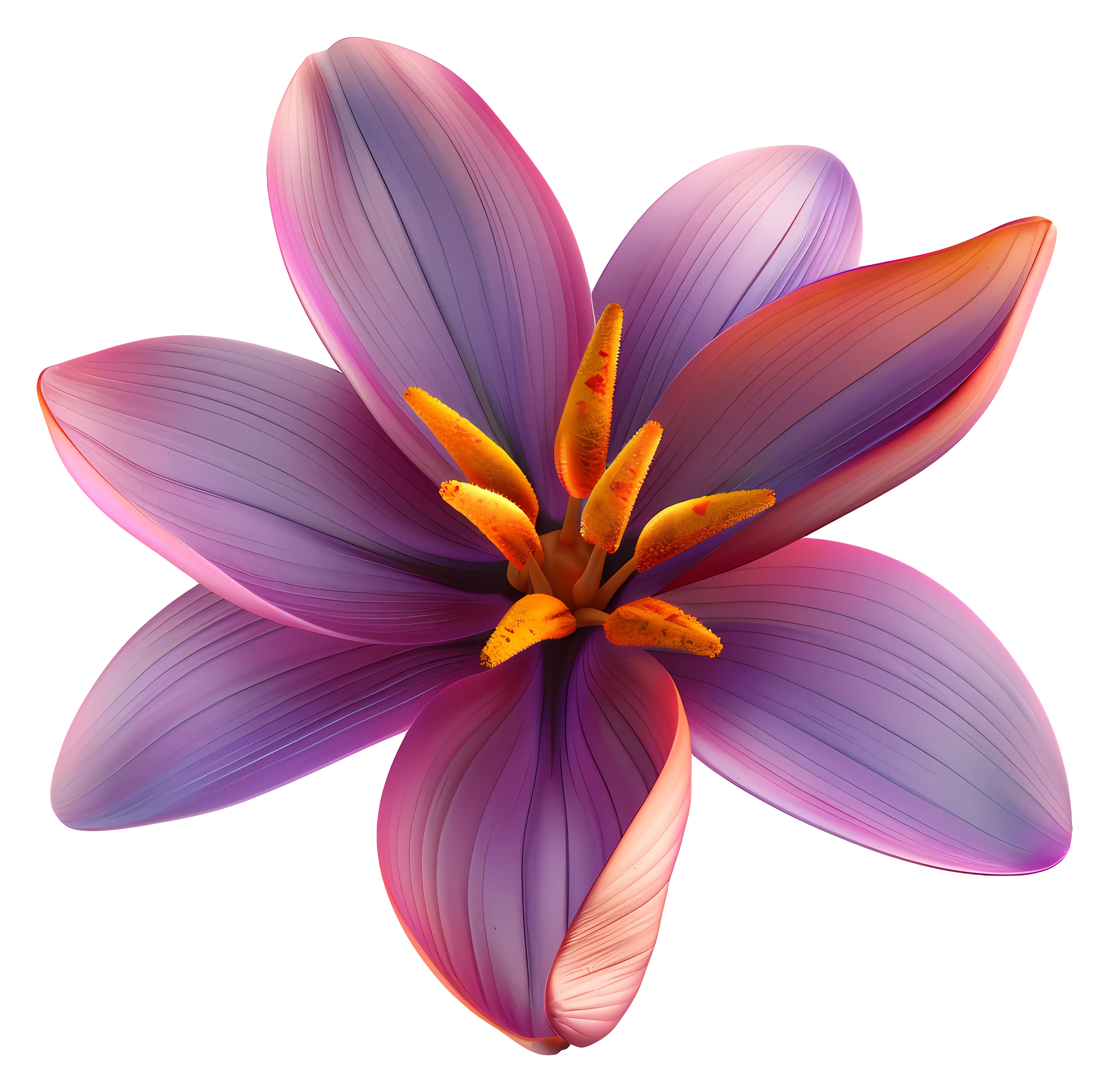 Beautiful Purple and Orange Flower Detail