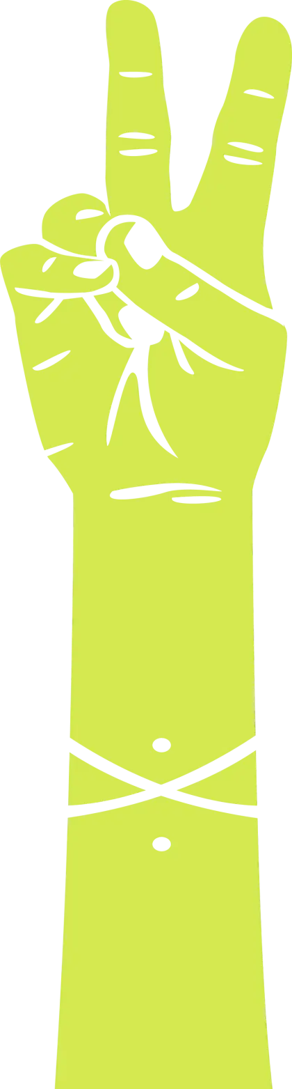 Green Peace Hand Gesture Symbol