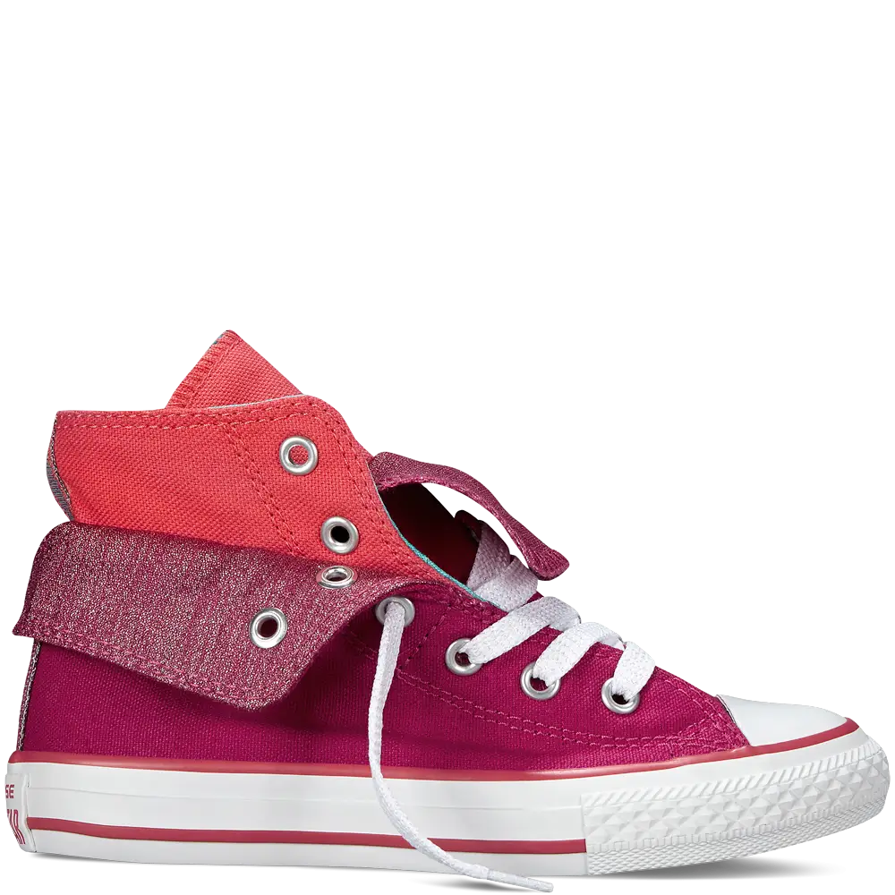 Pink and Red High-Top Sneaker