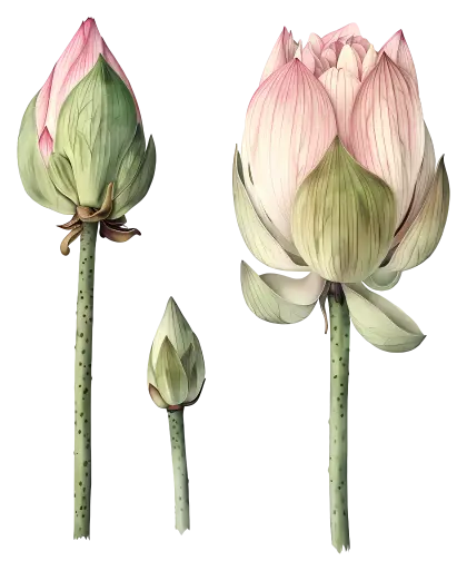Lotus Buds Illustration