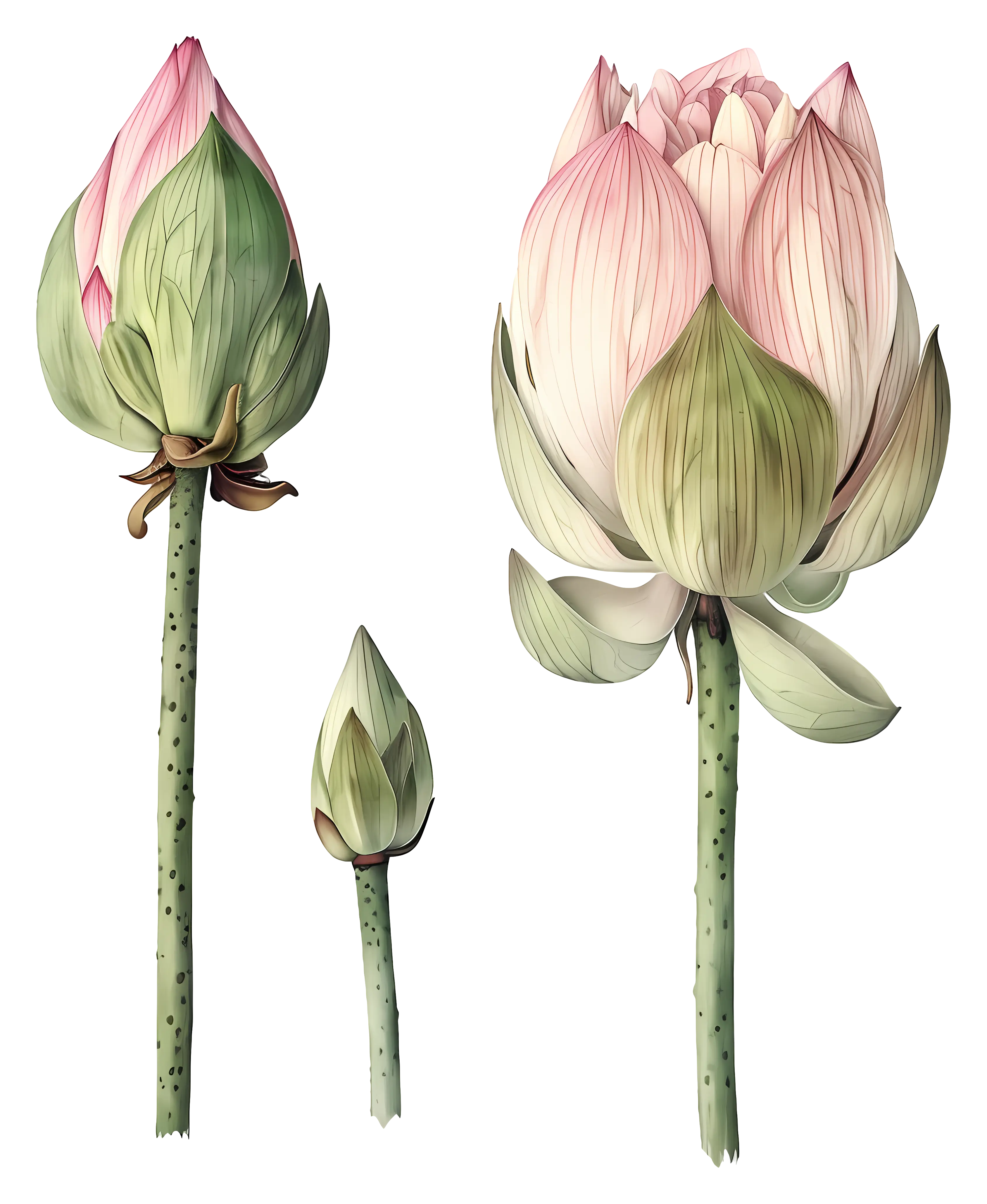 Lotus Buds Illustration