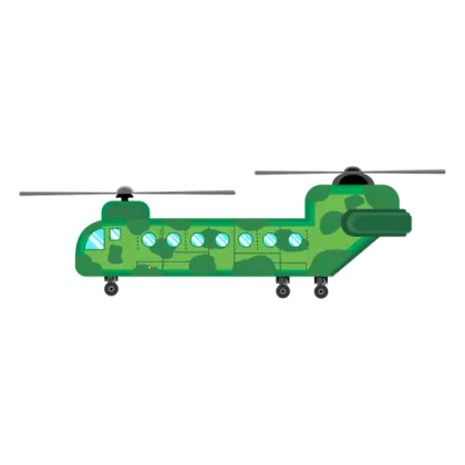 Military Helicopter with Camouflage Design
