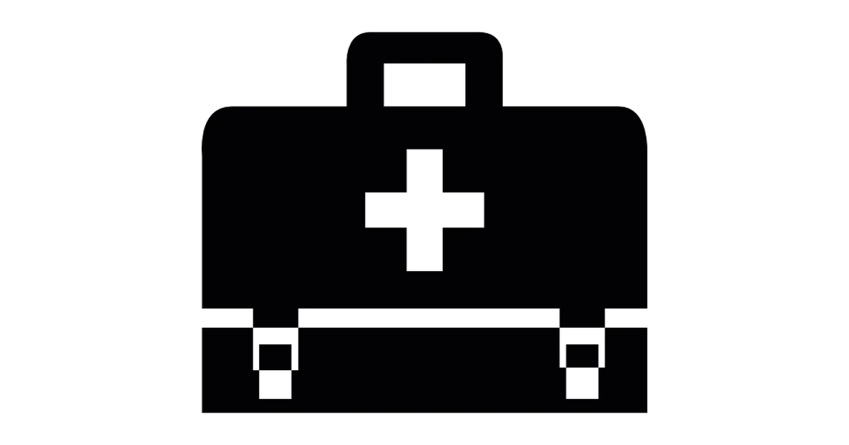 Black Medical Kit with Cross Symbol
