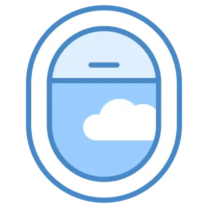 Illustration of an Airplane Window with Cloud