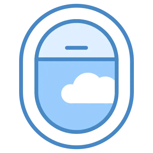 Illustration of an Airplane Window with Cloud