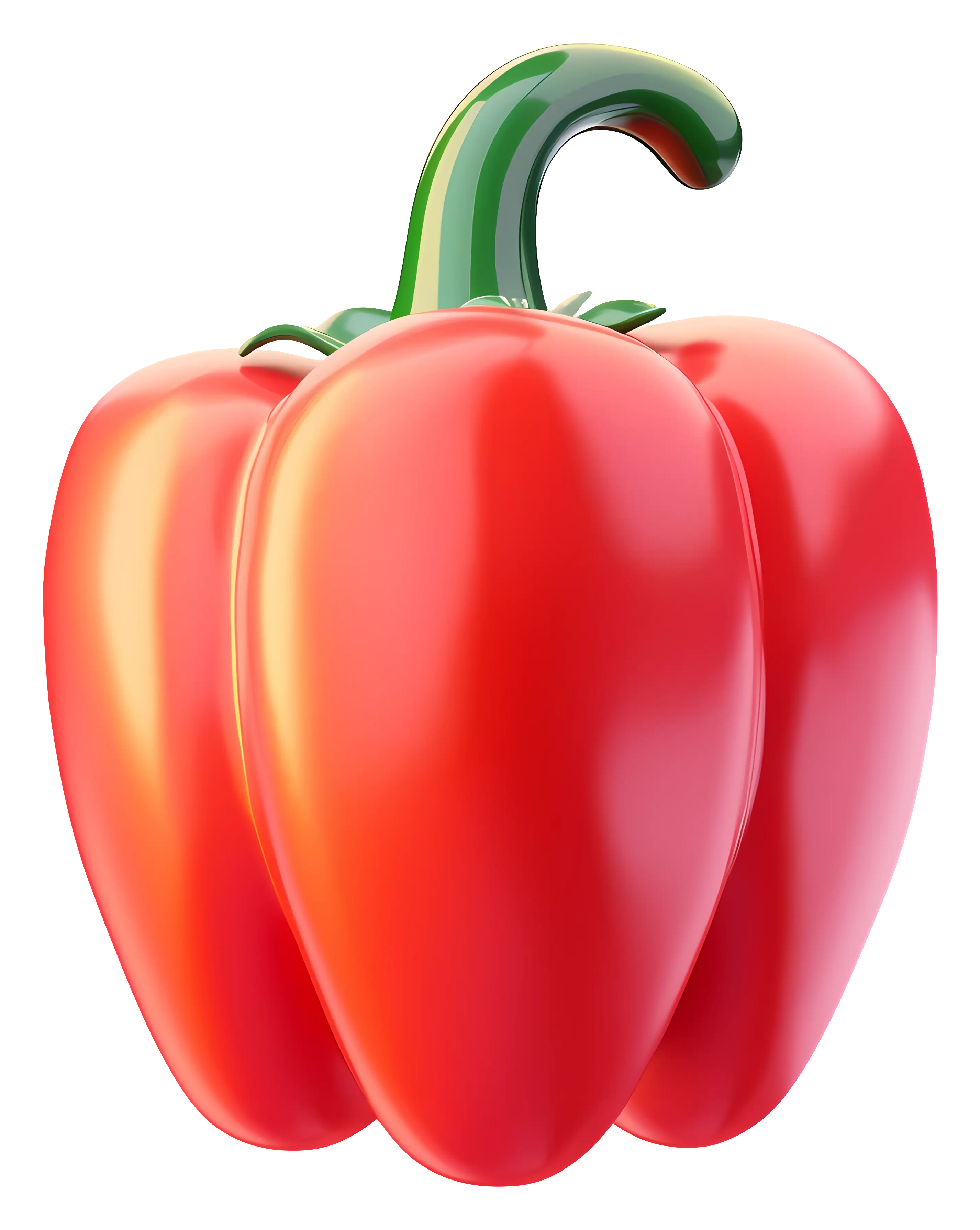 Realistic Illustration of Red Bell Pepper