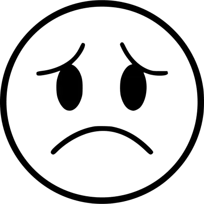 Outlined Sad Face Emoji Showing Negative Emotion