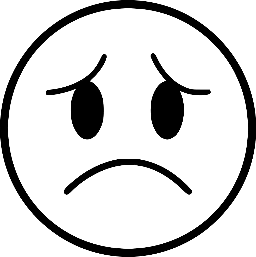 Outlined Sad Face Emoji Showing Negative Emotion