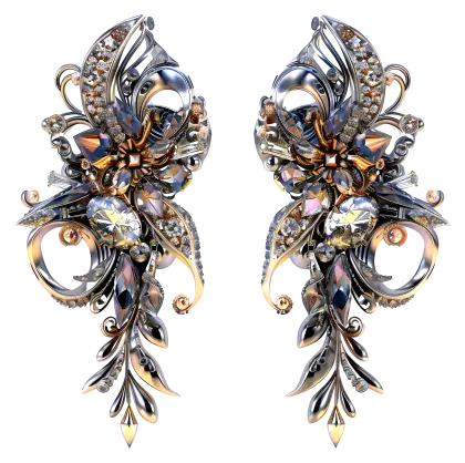 Elegant Silver Earrings with Gemstones