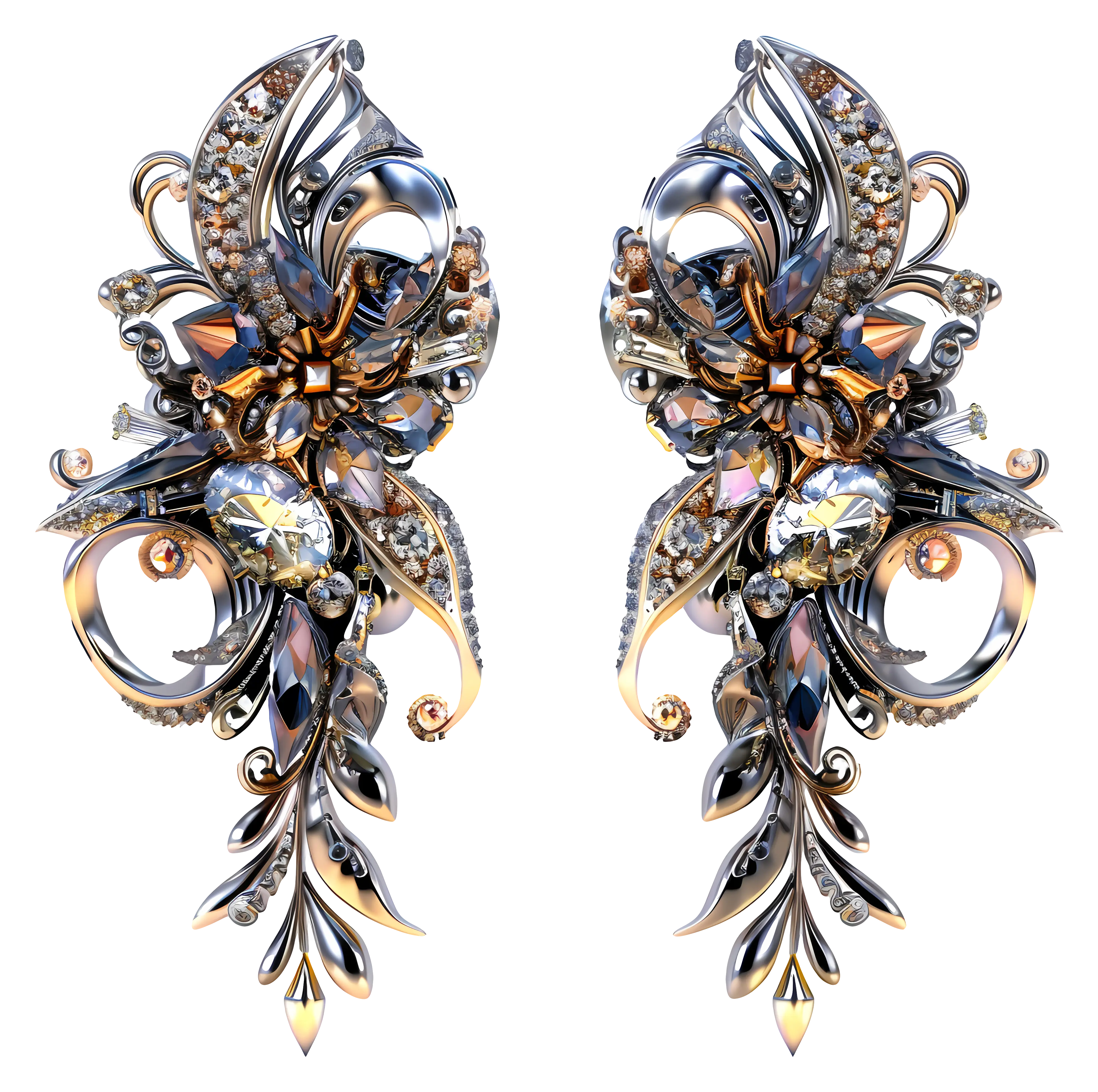 Elegant Silver Earrings with Gemstones