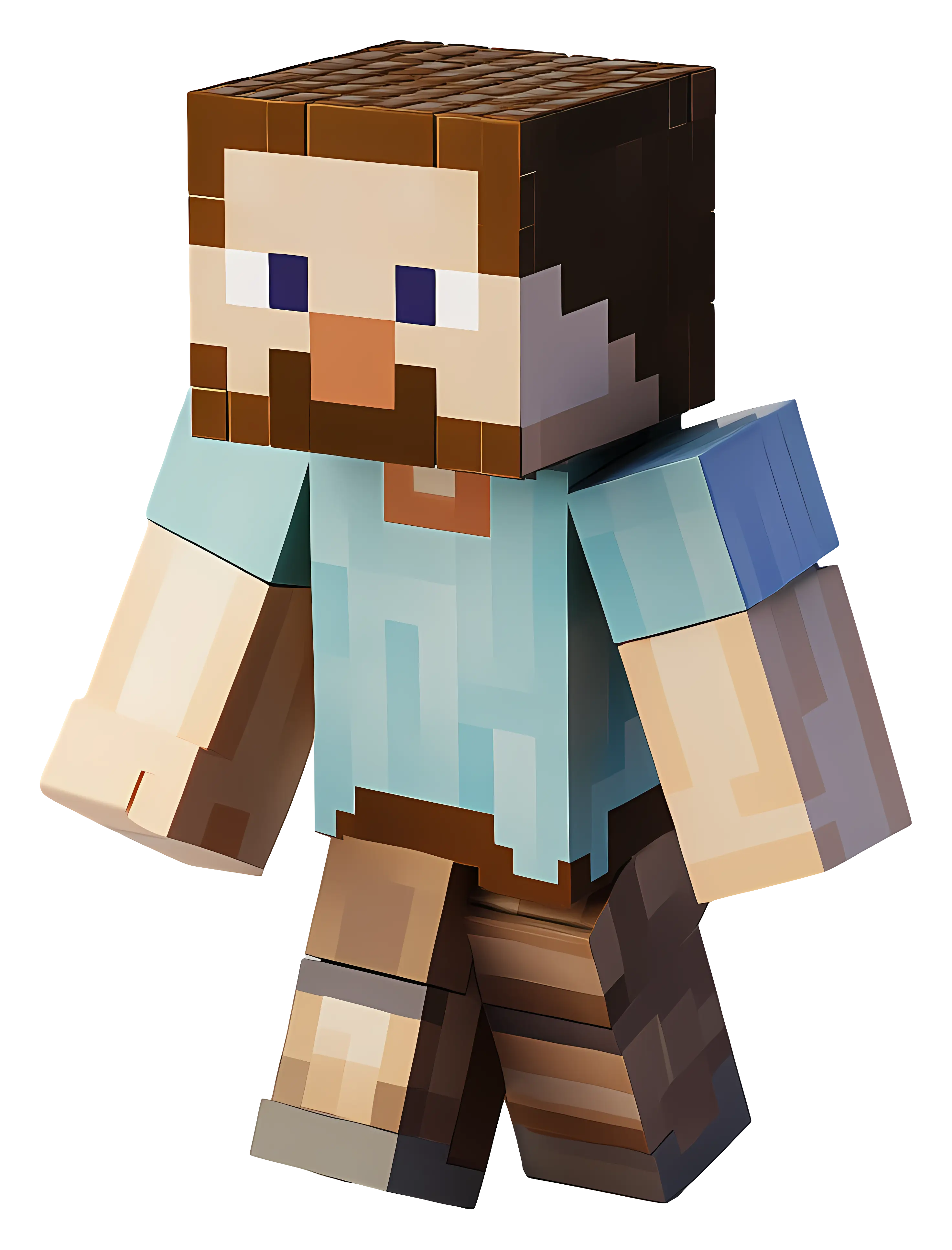 Minecraft-Style Blocky Character Illustration