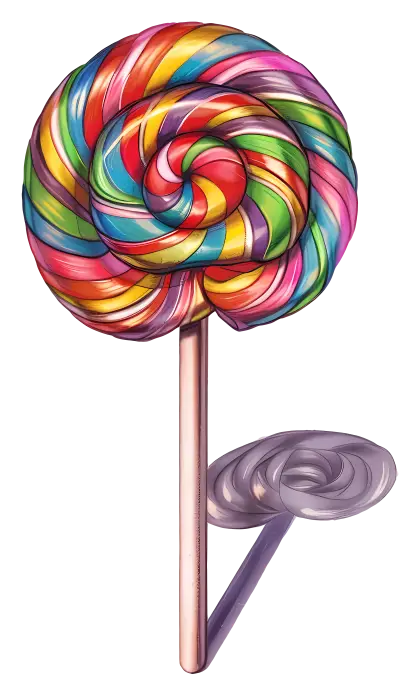Rainbow Swirl Lollipop Candy Illustration