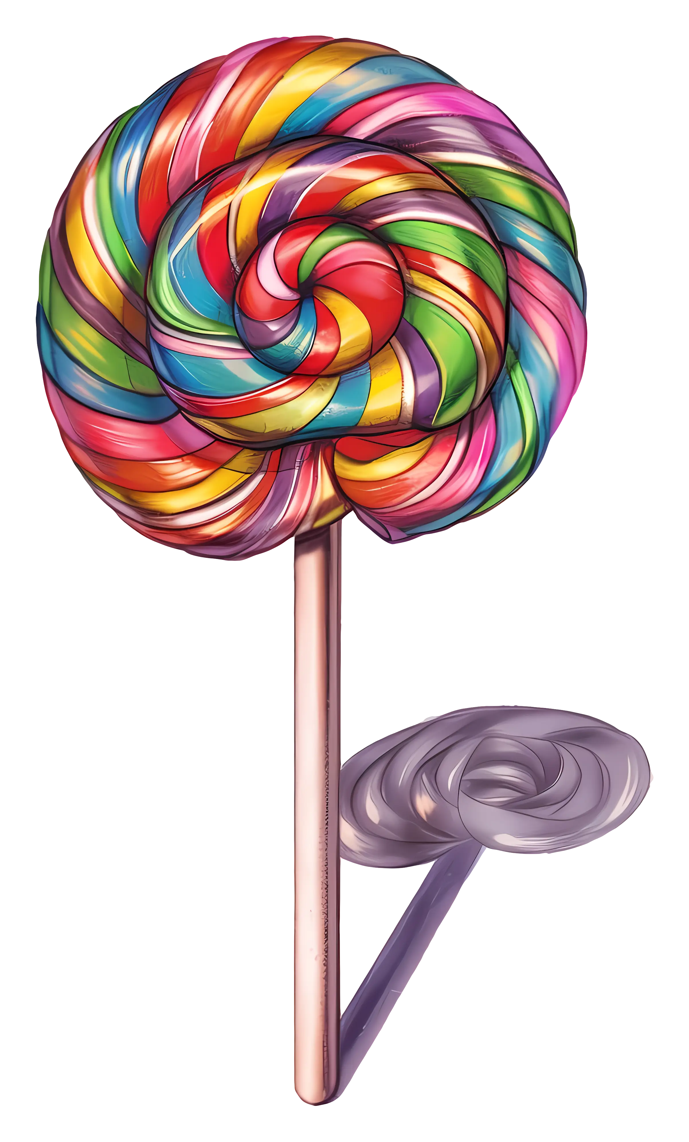 Rainbow Swirl Lollipop Candy Illustration