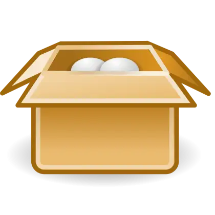 Cardboard Box Containing White Eggs for Storage