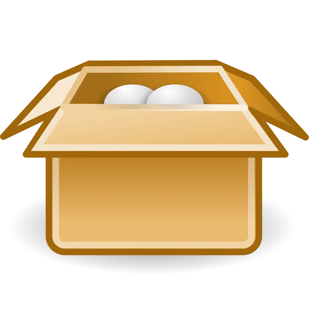 Cardboard Box Containing White Eggs for Storage
