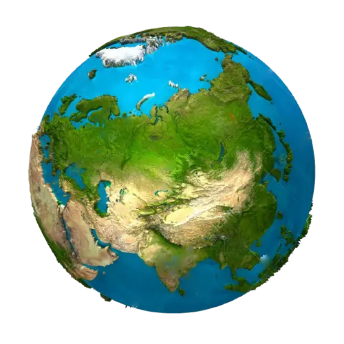 3D Globe Illustration of Earth