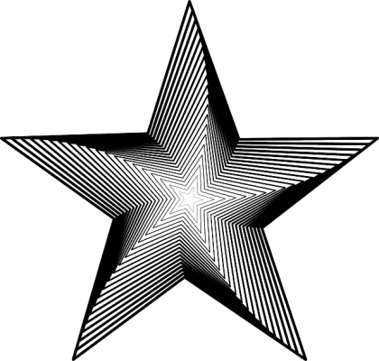 Black and White Striped Star Illustration