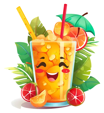 Refreshing Orange Juice with Straw