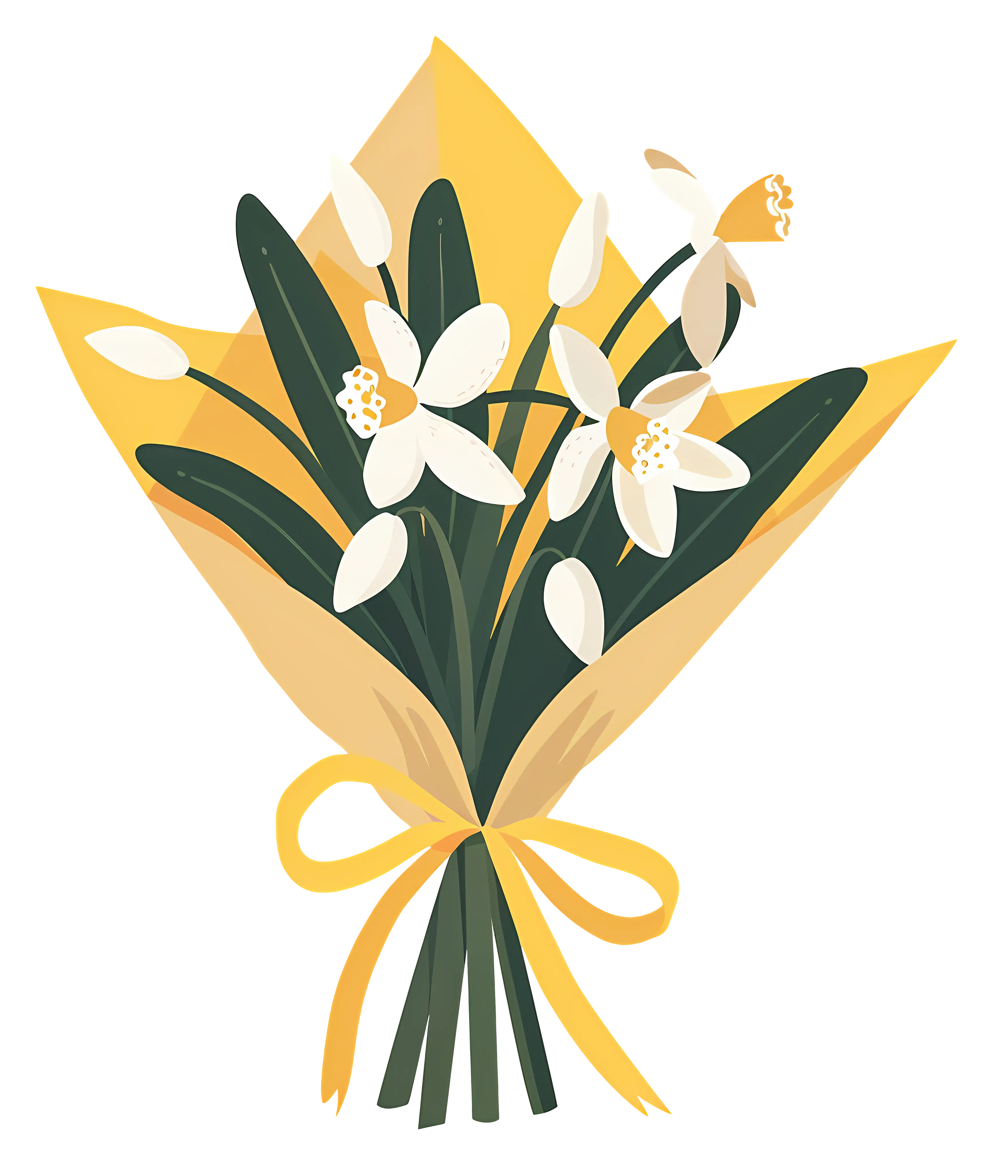 Beautiful Flower Bouquet with Yellow Wrapping