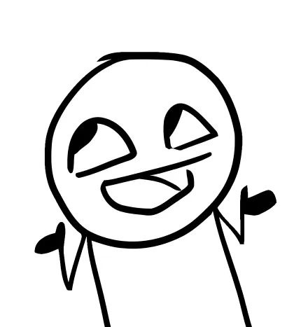 Funny Doodle Character Shrugging Art