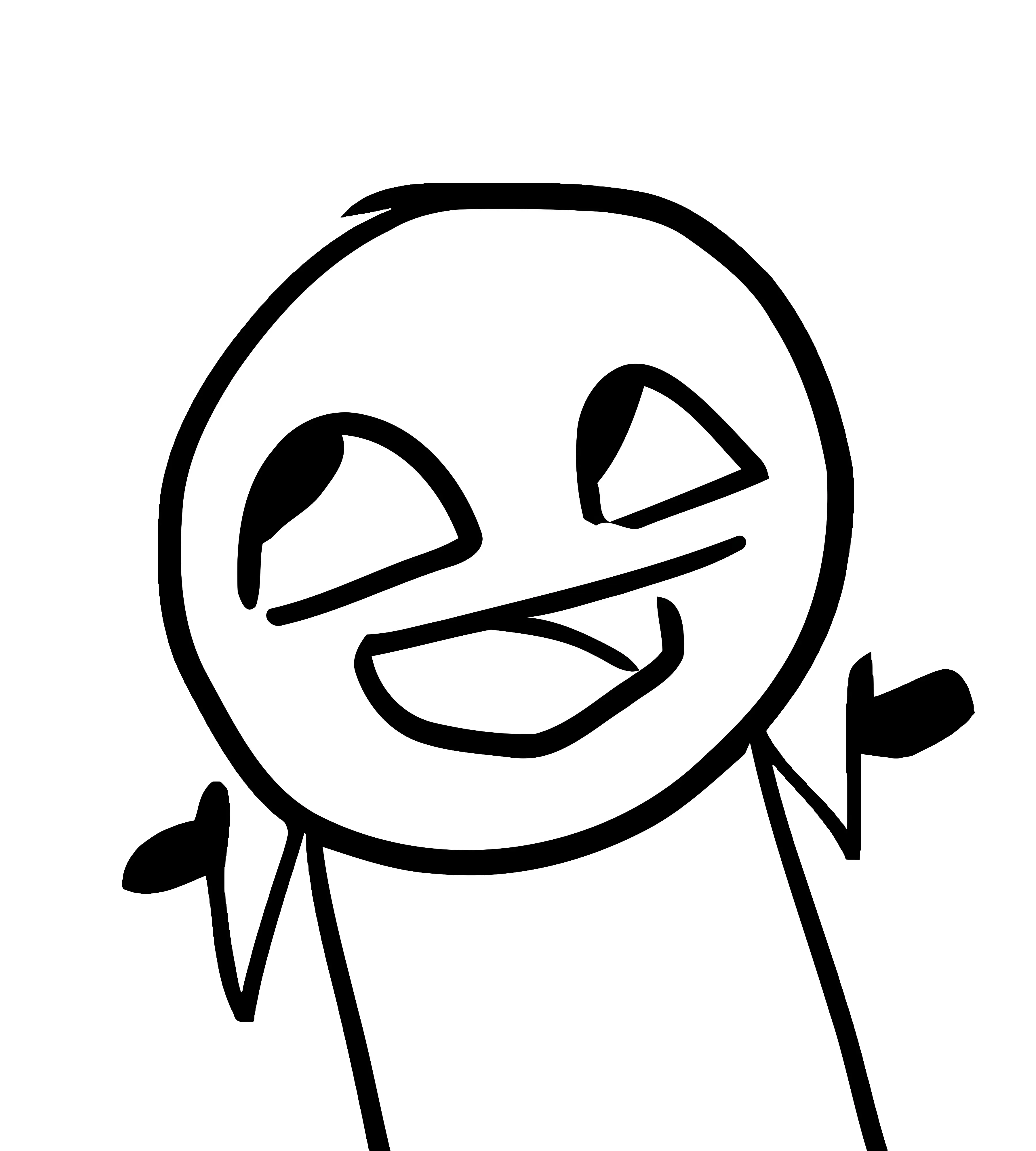 Funny Doodle Character Shrugging Art