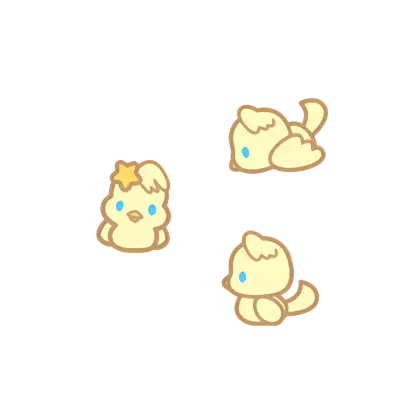 Cute Chick Cartoon Characters Illustration