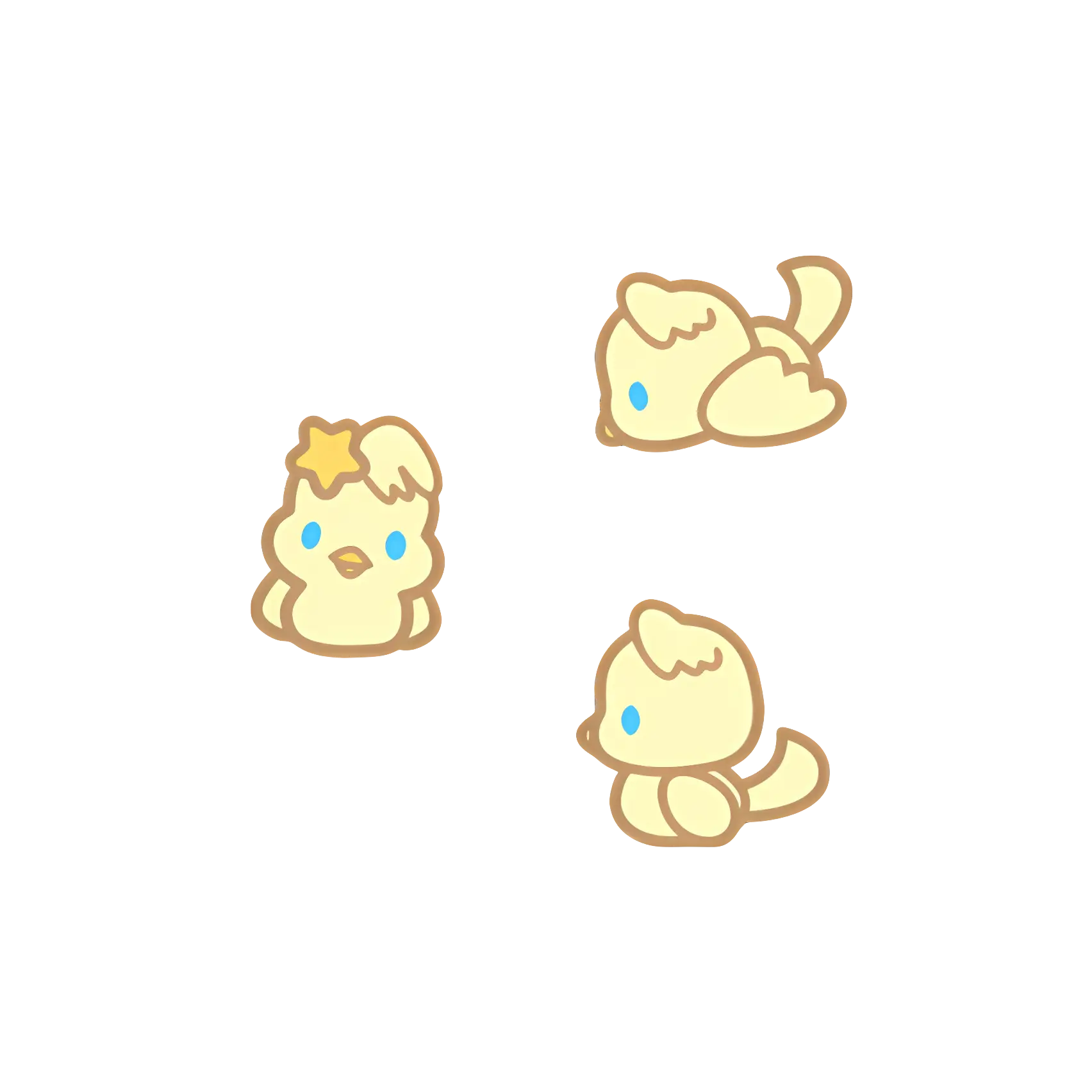 Cute Chick Cartoon Characters Illustration