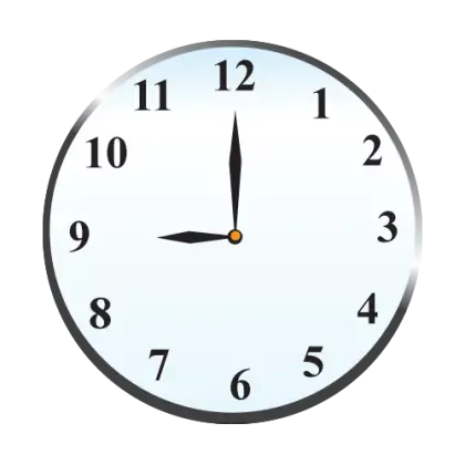 Clock Pointing to 11:55 with Clear Numbers