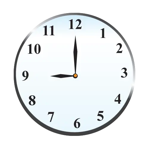 Clock Pointing to 11:55 with Clear Numbers