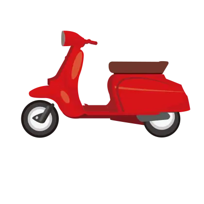 Red Motor Scooter Illustration