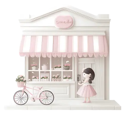 Cute Bakery with Bicycle