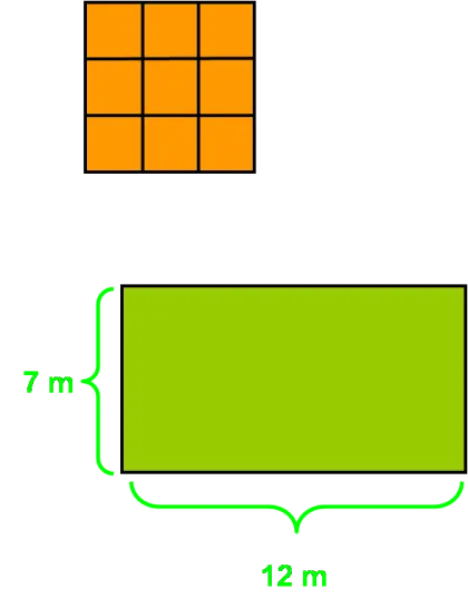 Rectangular Field with Grid and Measurements