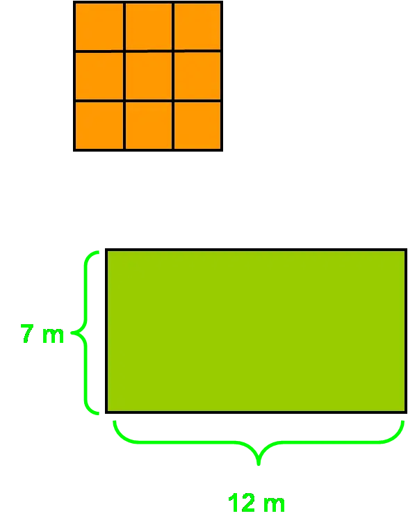 Rectangular Field with Grid and Measurements