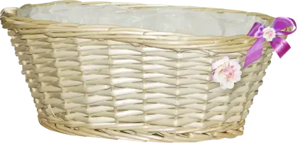 Wicker Basket with Ribbon and Flower
