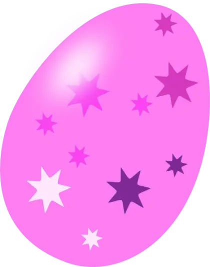 Decorative Pink Easter Egg with Stars