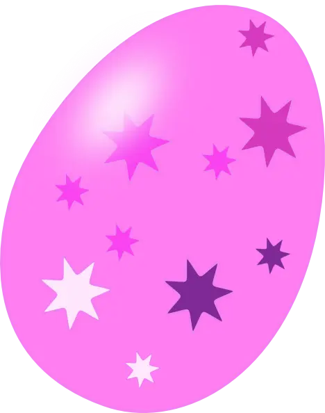 Decorative Pink Easter Egg with Stars