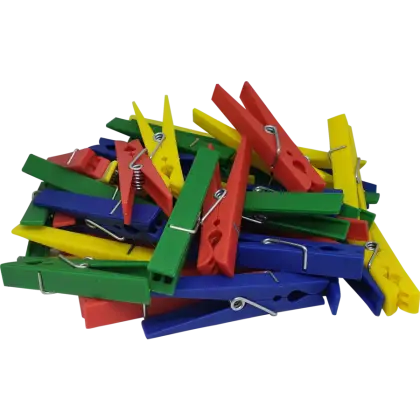 Colorful Plastic Clothespins for Laundry